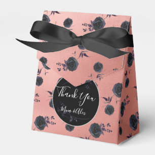 Vintage Blush with Black Rose Custom Wedding  Favour Box