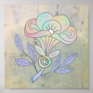 Vintage Blüte Poster