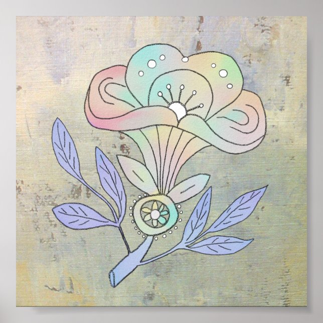 Vintage Blüte Poster (Front)