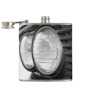 vintage BMW headlights Hip Flask