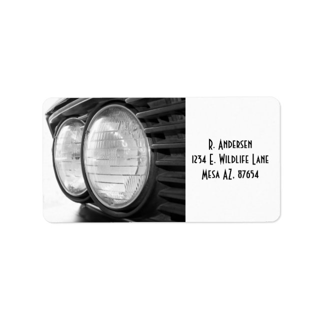 vintage BMW headlights label (Front)