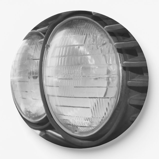 Vintage BMW headlights Paper Plate (Front)