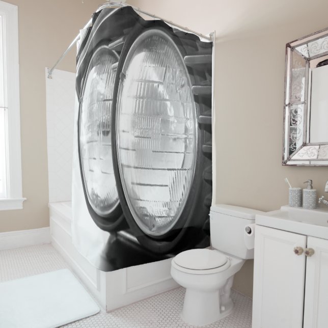 vintage BMW headlights Shower Curtain (In Situ)