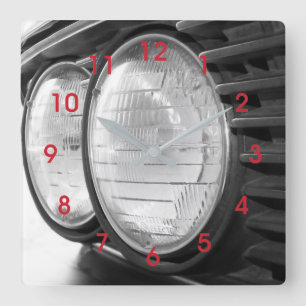 vintage BMW headlights Square Wall Clock