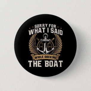Vintage Boat Captain Shirt Men Boating Funny Boat 6 Cm Round Badge