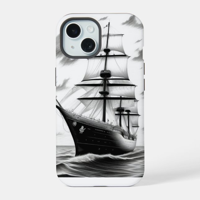 Vintage Boat iPhone 15 Case (Back)