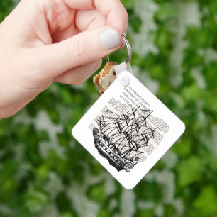 VINTAGE BOAT WITH QUOTE KEY RING