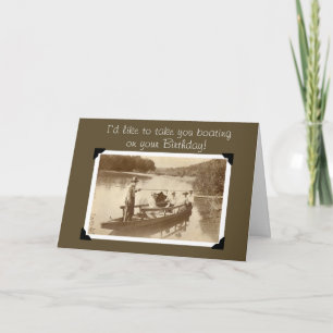 Vintage Boating Birthday Card