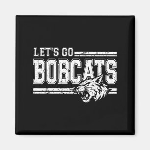 Vintage Bobcats High School Sports Team Spirit Magnet