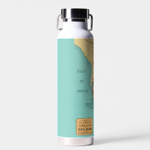 Vintage Boca Grande Useppa Island Florida Map Water Bottle