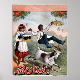 Vintage Bock Beer Advertising Poster