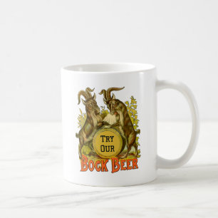 Vintage Bock Beer Poster: Antique Goat Saloon Bar  Coffee Mug