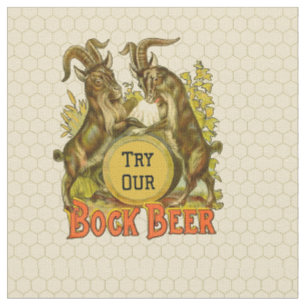Vintage Bock Beer Poster: Antique Goat Saloon Bar Fabric