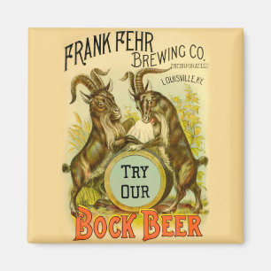 Vintage Bock Beer Poster: Antique Goat Saloon Bar Magnet