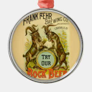 Vintage Bock Beer Poster: Antique Goat Saloon Bar Metal Tree Decoration