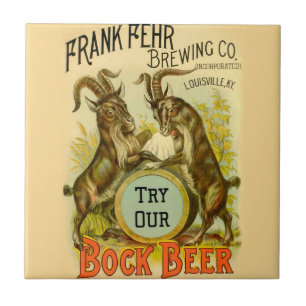 Vintage Bock Beer Poster: Antique Goat Saloon Bar Tile