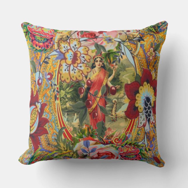 Vintage Bohemian Goddess Cushion (Front)