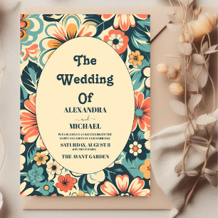Vintage Bohemian Retro  Casual Wedding  Invitation