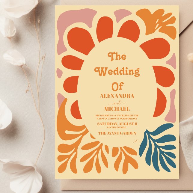 Vintage Bohemian Retro  Casual Wedding  Invitation (Creator Uploaded)