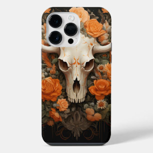Vintage Bohemian Sugar Skull Bloom iPhone 14 Pro Max Case
