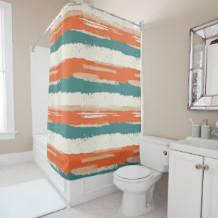 Vintage Bohemian Watercolor Striped (2) Shower Curtain