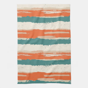 Vintage Bohemian Watercolor Striped (2) Tea Towel