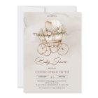 Vintage boho baby carriage neutral sage floral