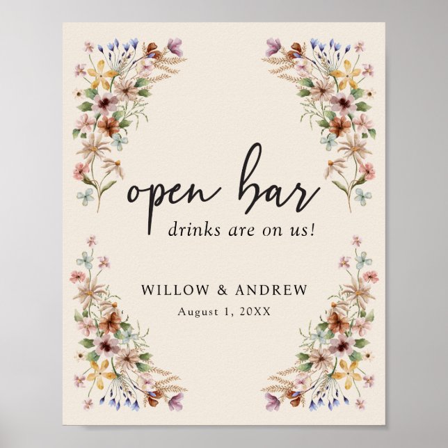 Vintage Boho Bar Poster (Front)