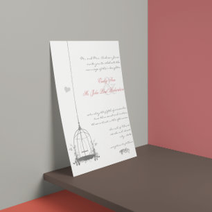Vintage Boho Birdcage Red Wedding Invitations