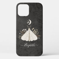 Vintage Boho Black White Butterfly