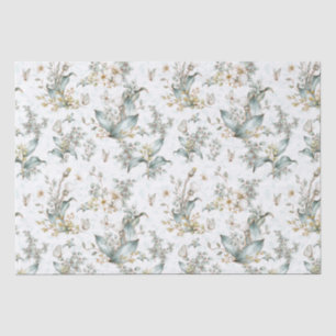 Vintage Boho Botanical Floral Butteflies Decoupage Tissue Paper