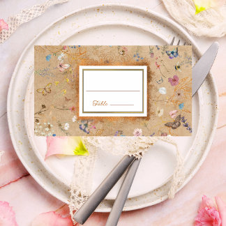 Vintage Boho Butterfly Garden Wedding Place Card