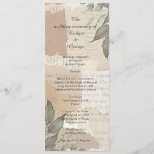 vintage boho chic greenery menu & program