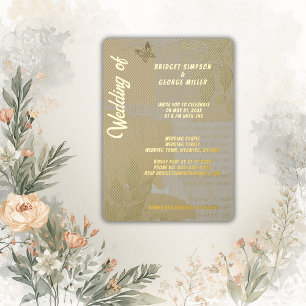 Vintage boho chic greenery wedding monogram gold 