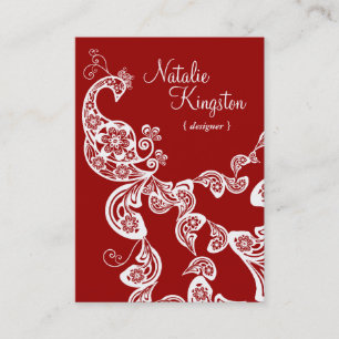 Vintage Boho Chic Paisley Elegant Floral Peacock Business Card