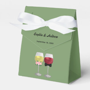 Vintage Boho Couple Wine Wedding Bride and Groom Favour Box
