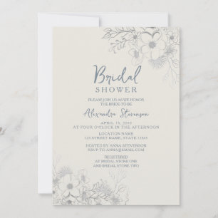 Vintage Boho Floral Bridal Shower Invitation