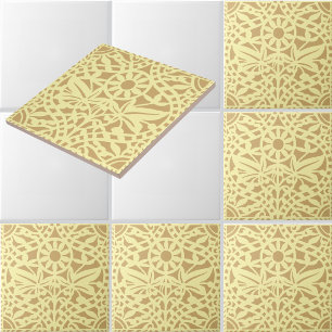 Vintage Boho Floral Customisable Colours Pattern Tile