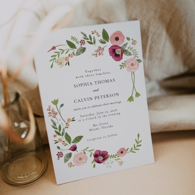 Vintage Boho Floral Wedding Invitation (Creator Uploaded)