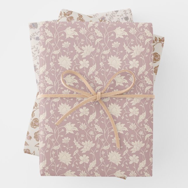 Vintage | boho floral  wrapping paper sheet (In situ)