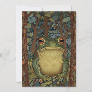 Vintage boho forest frog invitation