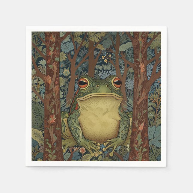 Vintage boho forest frog napkin (Front)