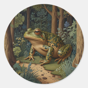 Vintage boho frog woodland forest classic round sticker