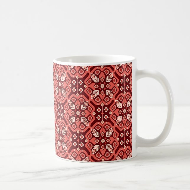 Vintage Boho Geometric Floral Pattern Coffee Mug (Right)