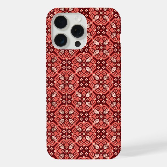 Vintage Boho Geometric Floral Pattern iPhone Case (Back)