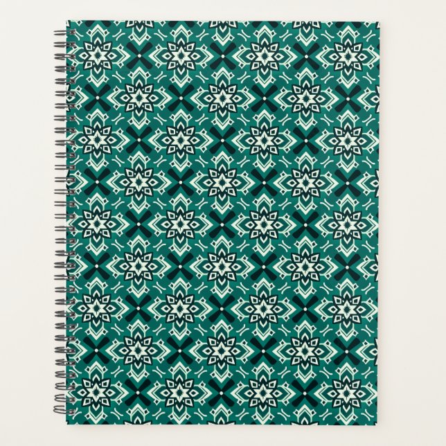 Vintage Boho Geometric Floral Pattern Planner (Front)
