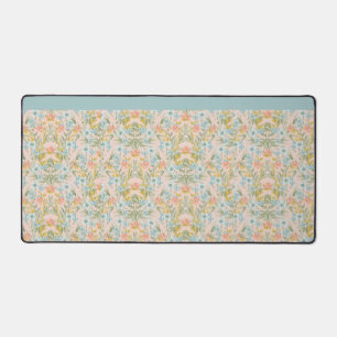 Vintage Boho Pastel Wildflower Large Desk Mat