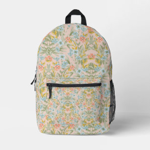 Vintage Boho Pastel Wildflower Large Desk Mat Printed Backpack