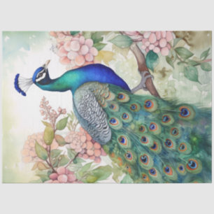 Vintage Boho Peacock Peacocks Decoupage Tissue Paper