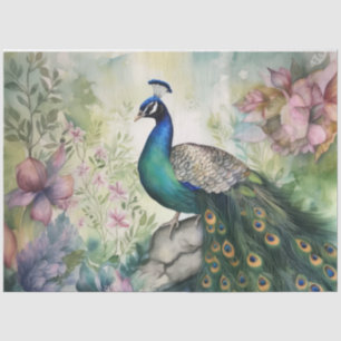 Vintage Boho Peacock Peacocks Decoupage Tissue Paper
